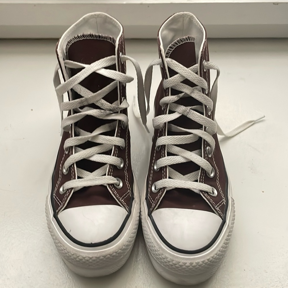 Brown Custom Platform Converse Woman’s 6